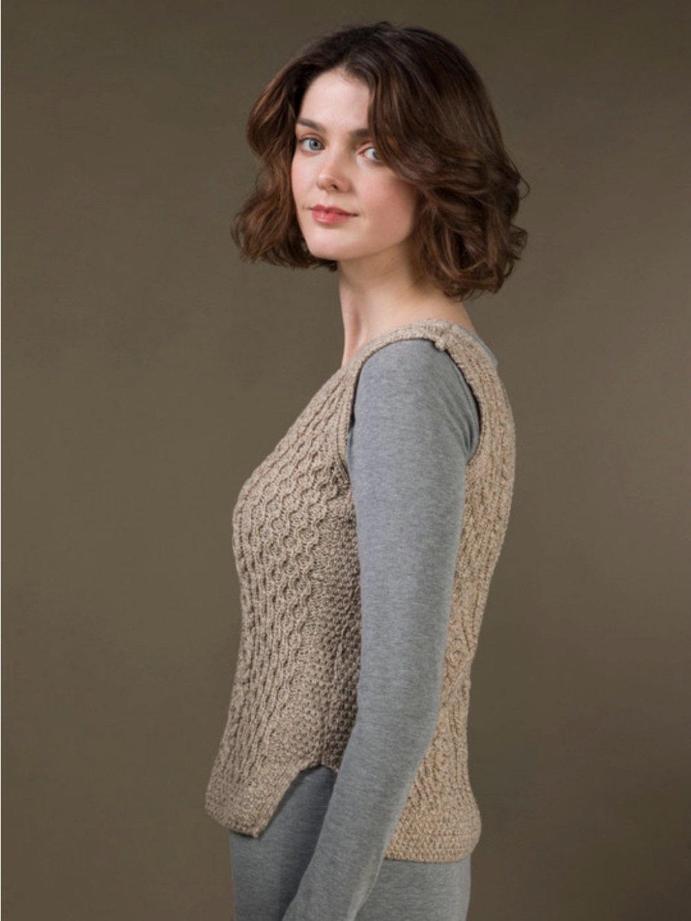 Aran Sweater Market Wicker Women's V-Neck Wool Slipover Size XS - Picture 3 of 9